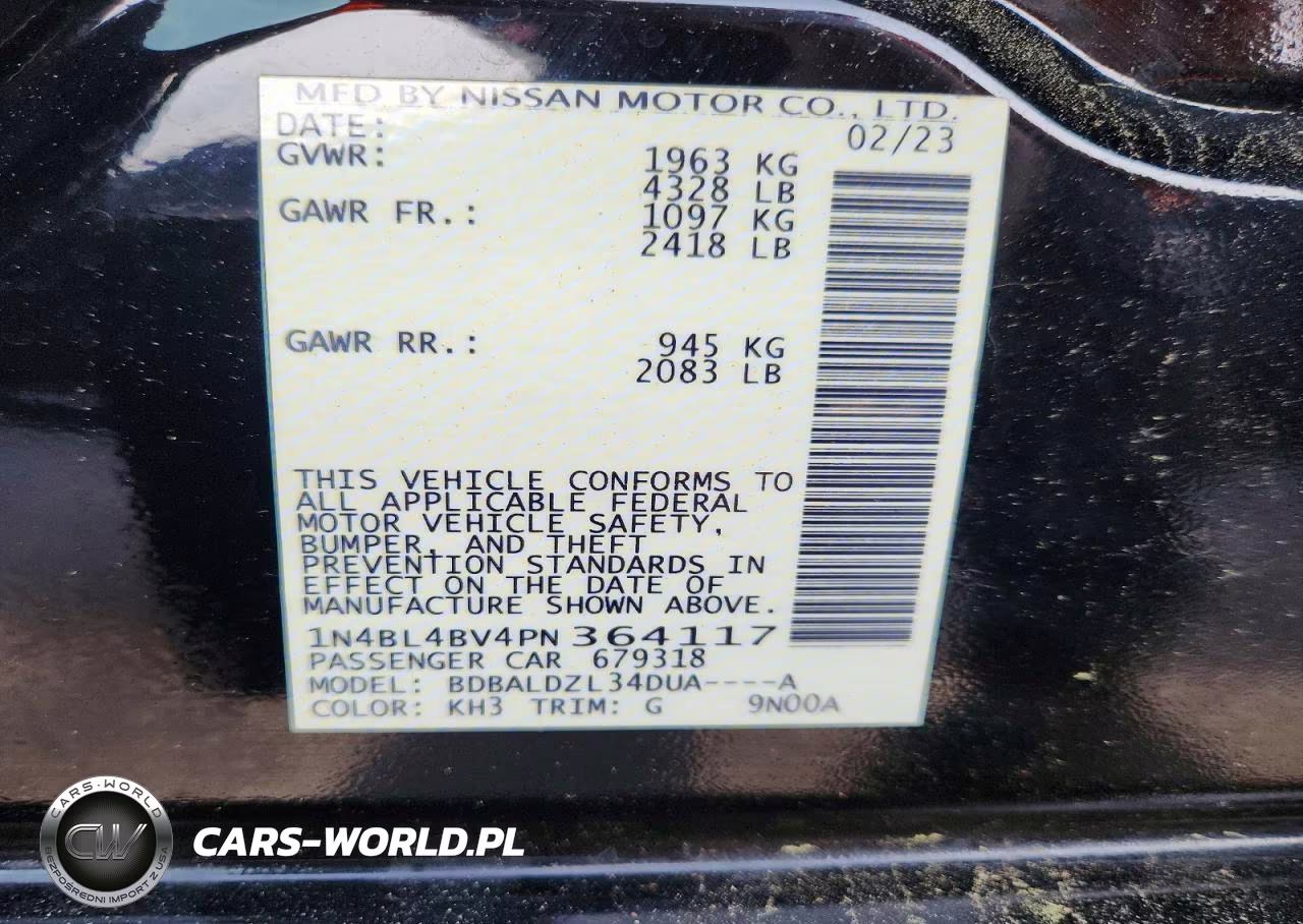 2023 Nissan Altima S VIN:1N4BL4BV4PN364117 - 12