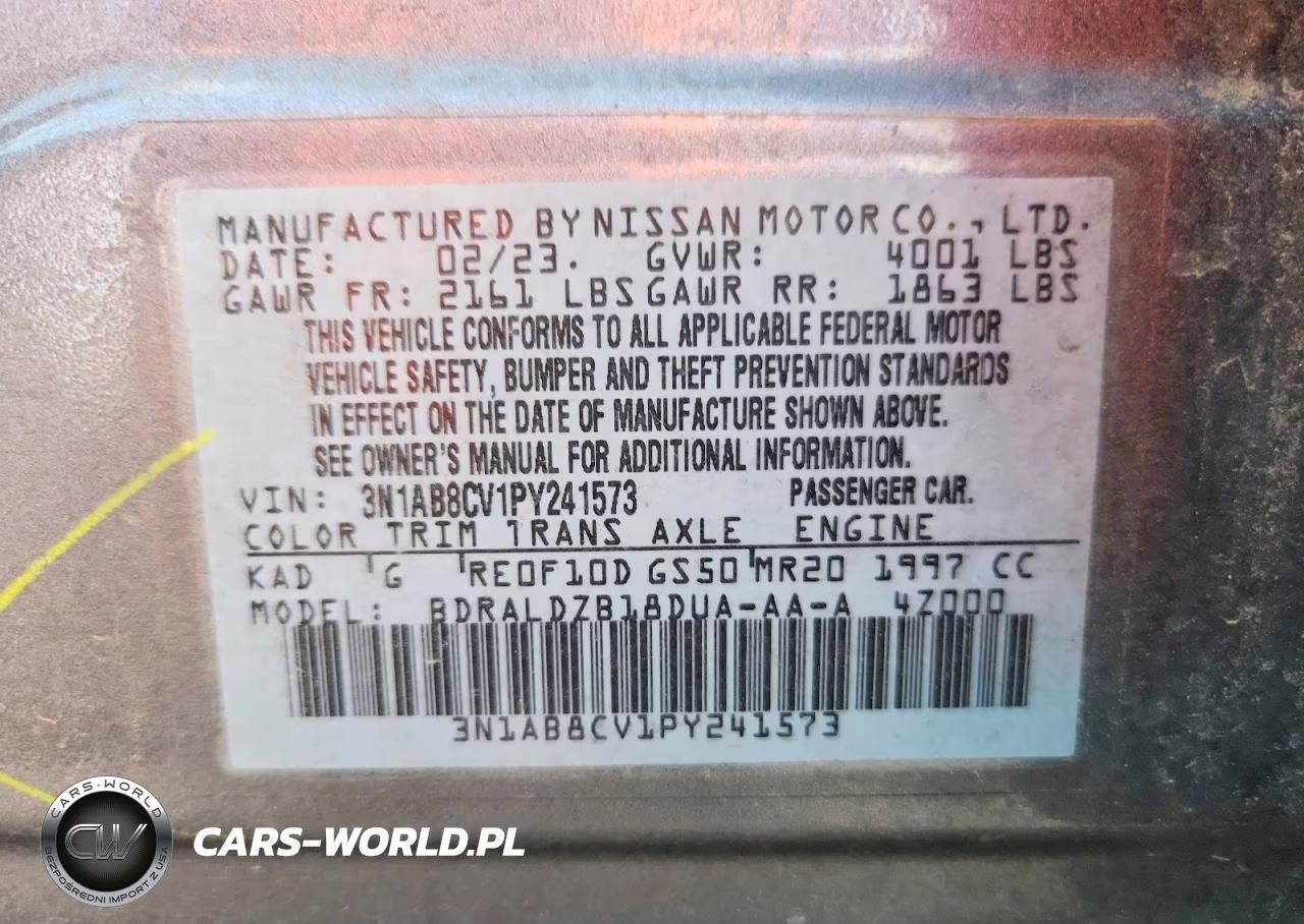 2023 Nissan Sentra Sv VIN:3N1AB8CV1PY241573 - 12