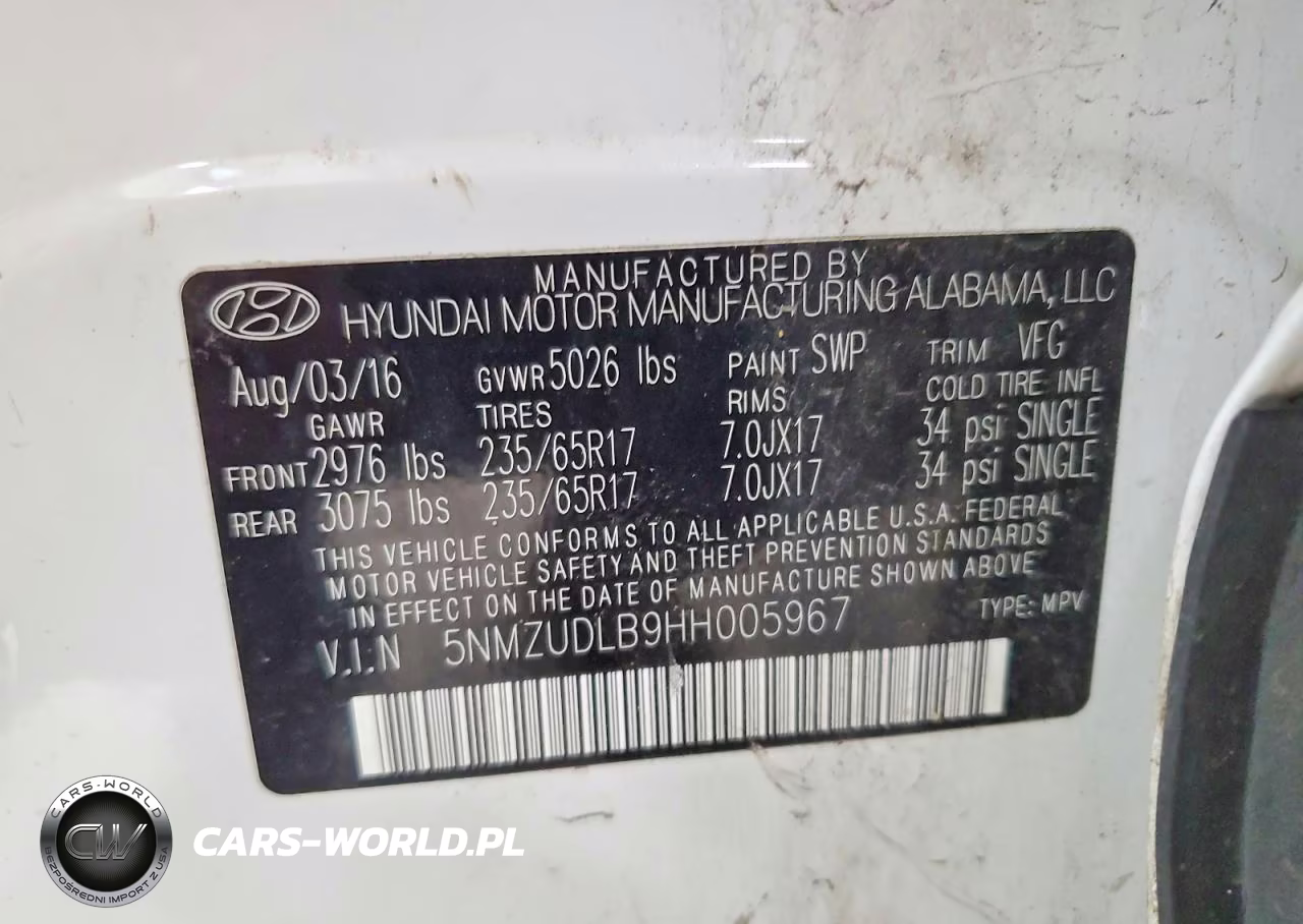 2017 Hyundai Santa Fe Sport 2.4L VIN:5NMZUDLB9HH005967 - 13