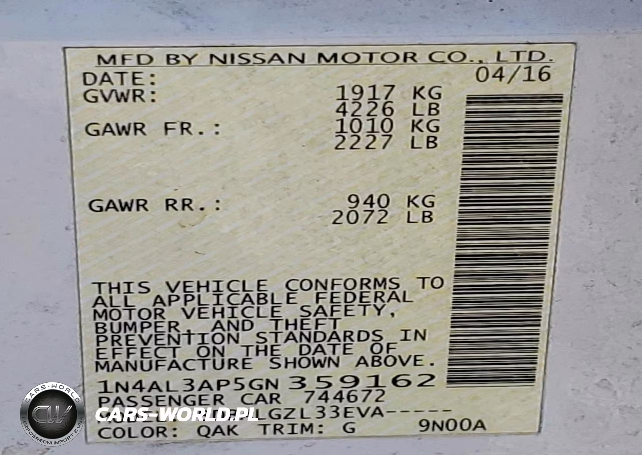 2016 Nissan Altima 2.5 S VIN:1N4AL3AP5GN359162 - 12