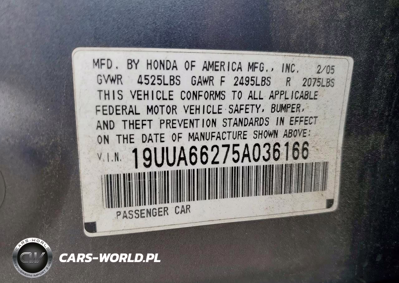 2005 Acura Tl VIN:19UUA66275A036166 - 12