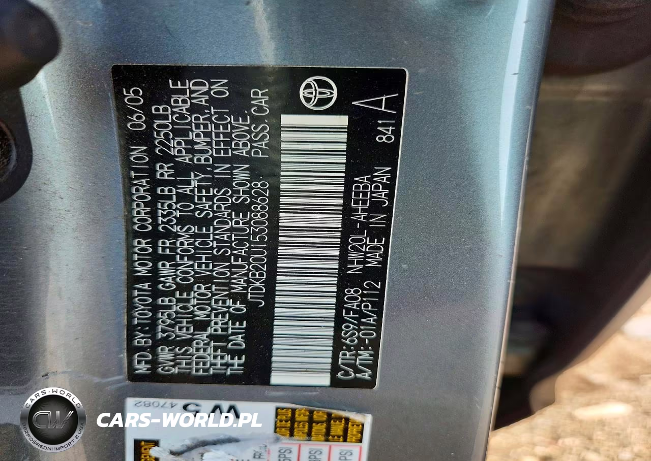 2005 Toyota Prius Base VIN:JTDKB20U153088628 - 12