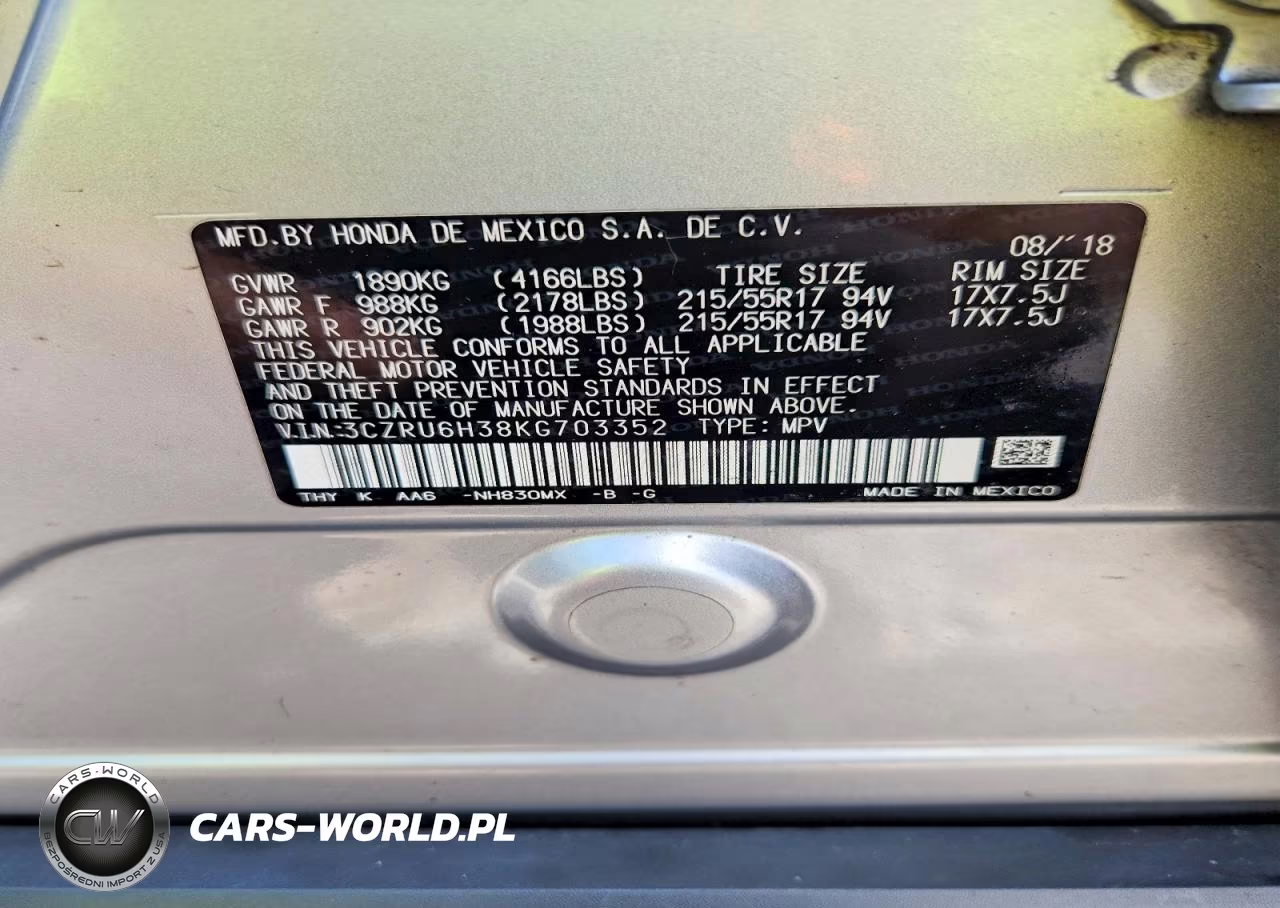 2019 Honda Hr-V Lx VIN:3CZRU6H38KG703352 - 13