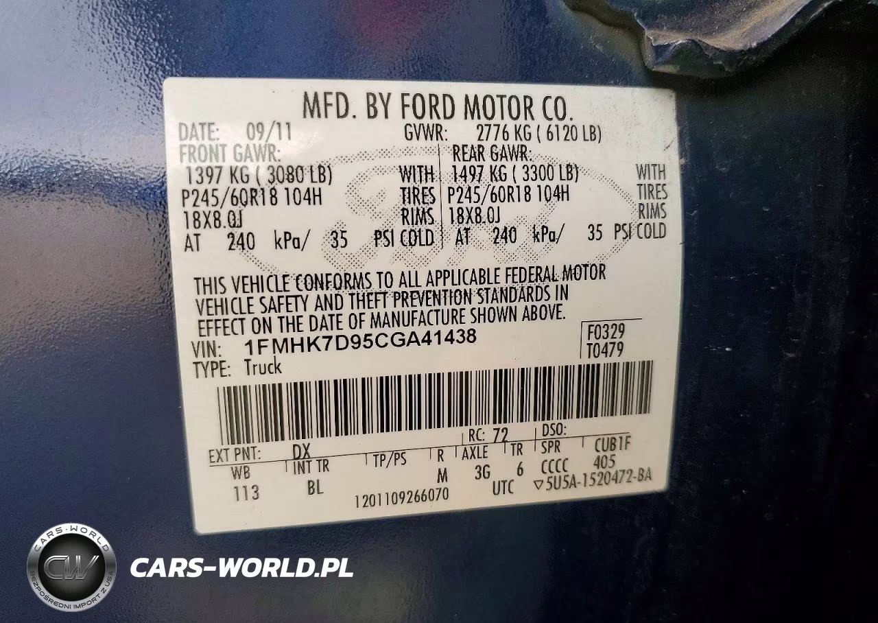 2012 Ford Explorer Xlt VIN:1FMHK7D95CGA41438 - 12