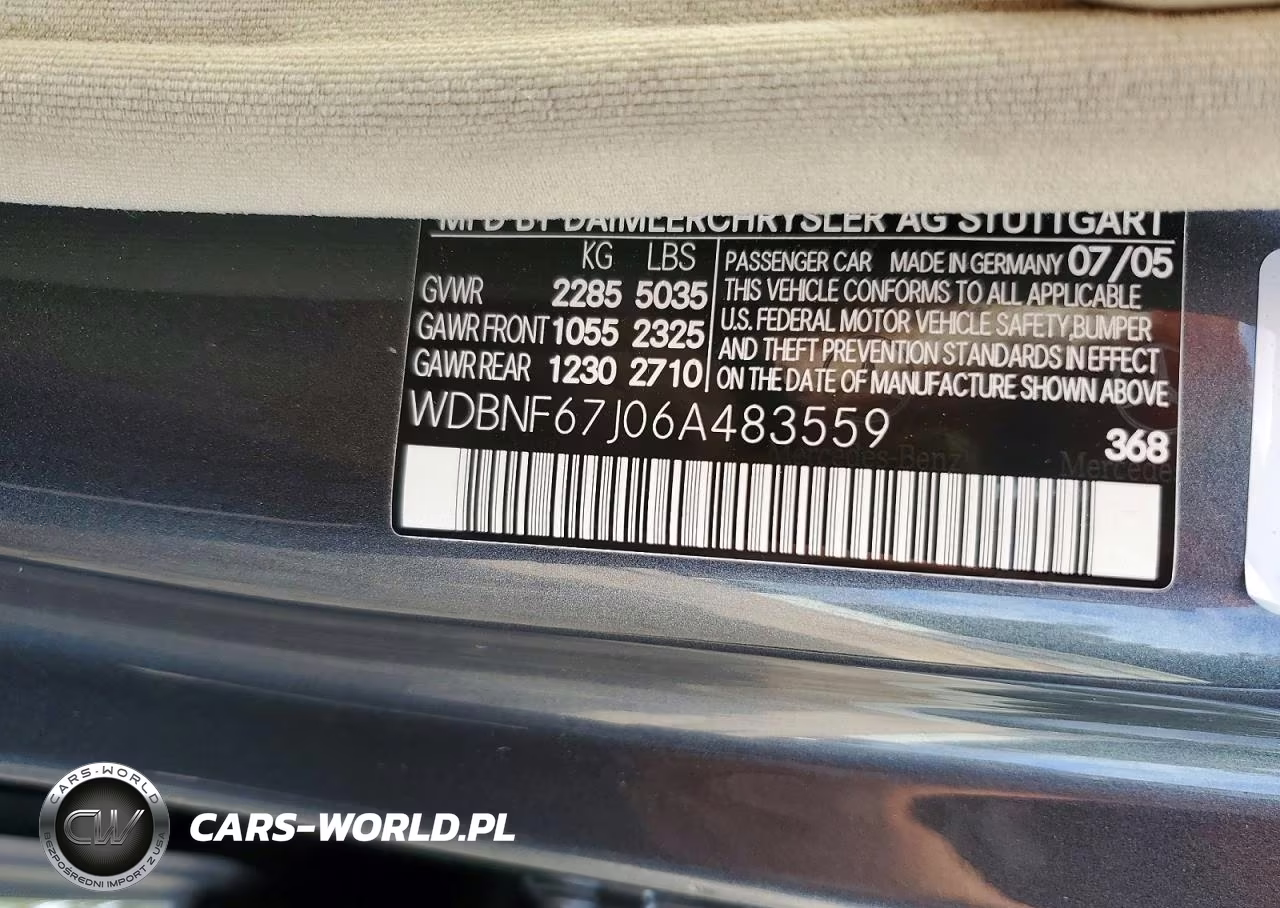 2006 Mercedes-Benz S 350 VIN:WDBNF67J06A483559 - 12