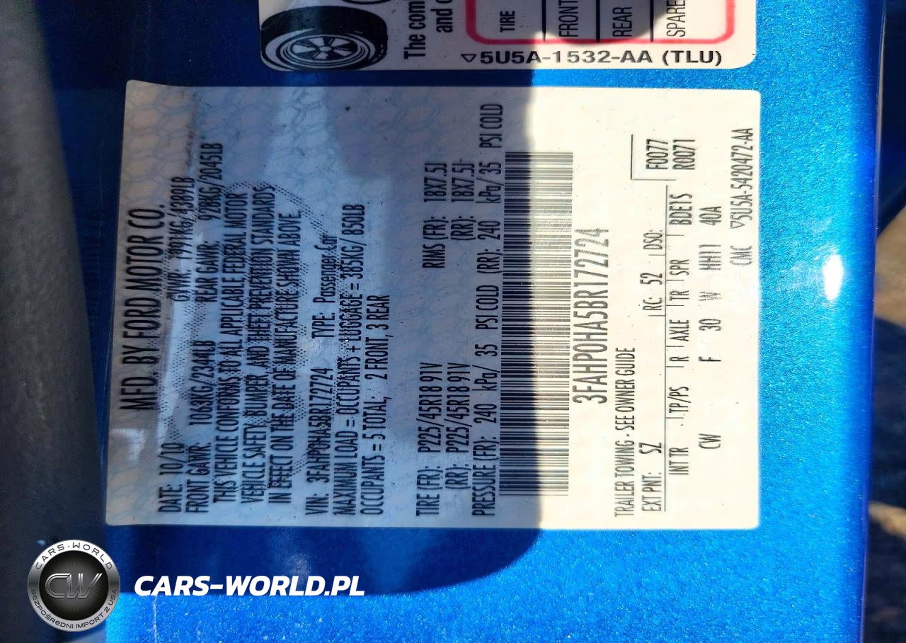2011 Ford Fusion Se VIN:3FAHP0HA5BR172724 - 12