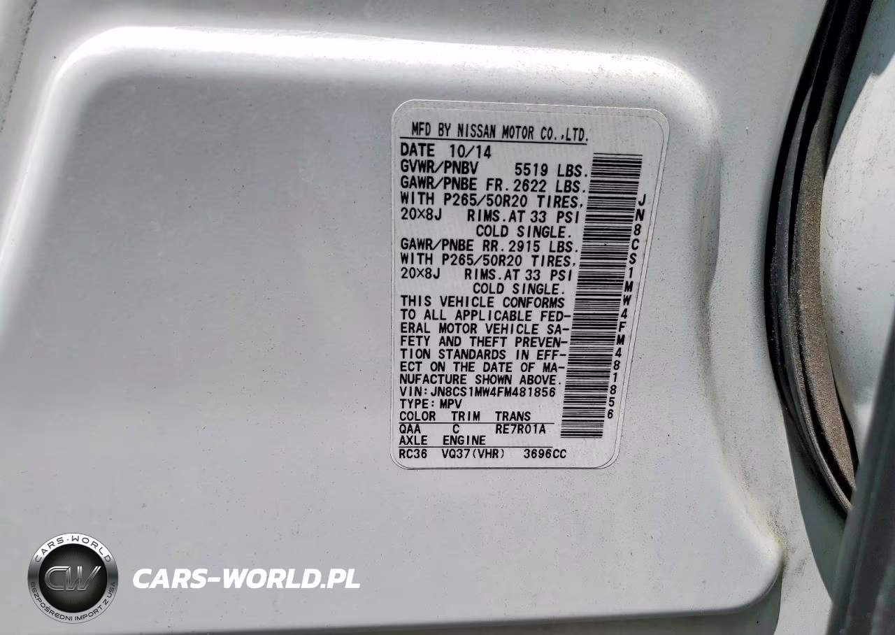 2015 Infiniti Qx70 Base VIN:JN8CS1MW4FM481856 - 13