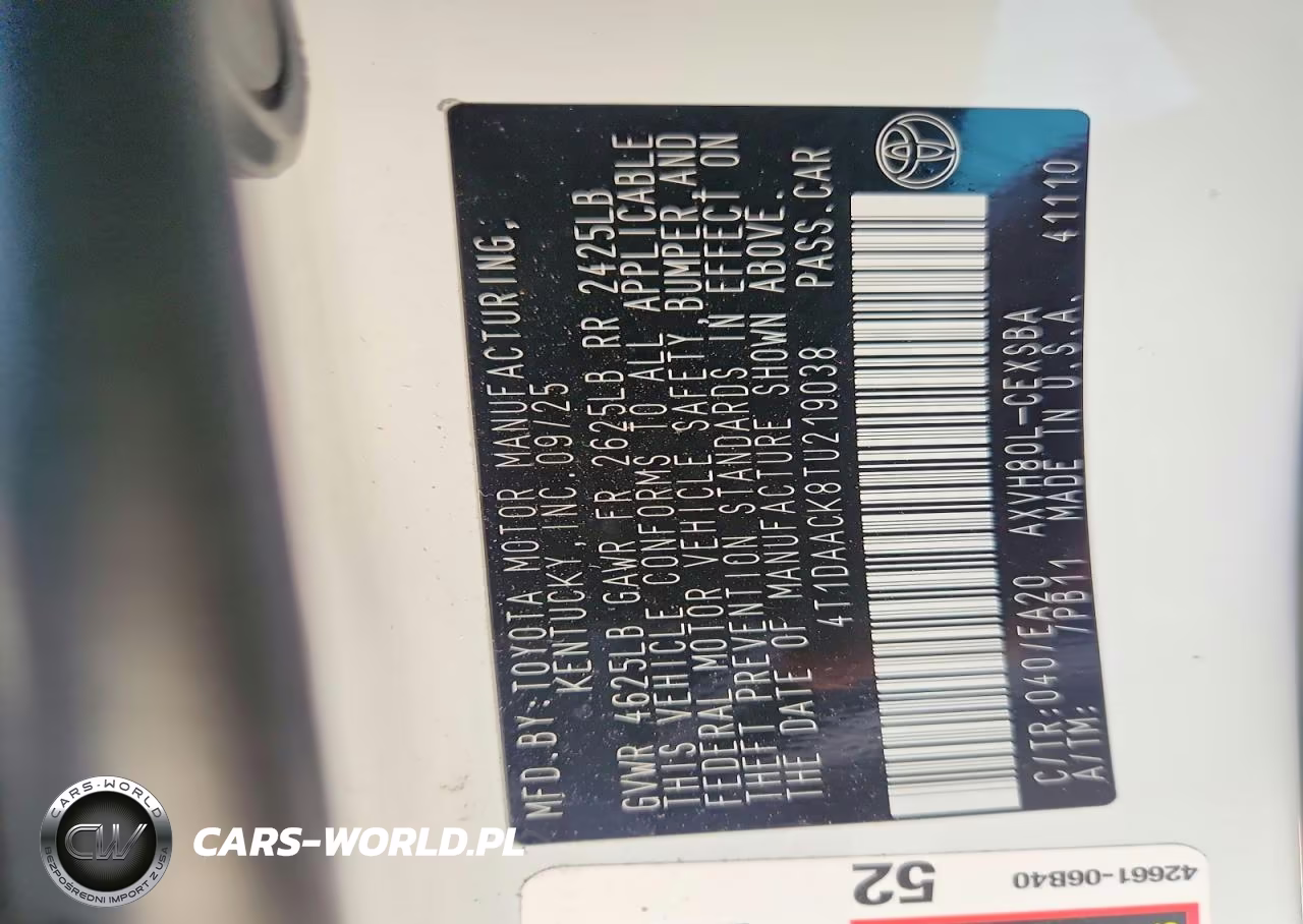 2026 Toyota Camry Se VIN:4T1DAACK8TU219038 - 13