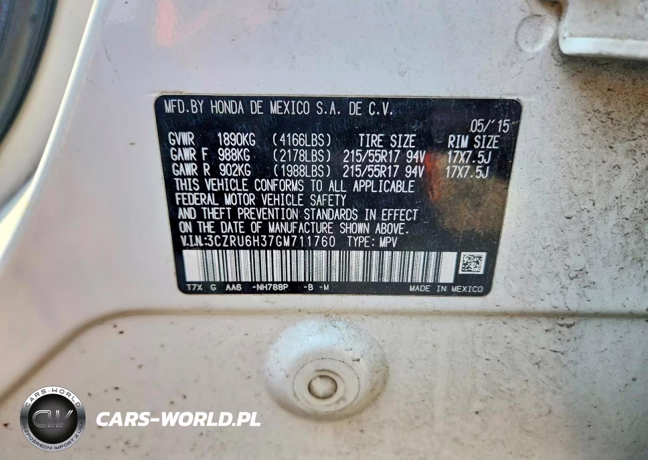 2016 Honda Hr-V Lx VIN:3CZRU6H37GM711760 - 13