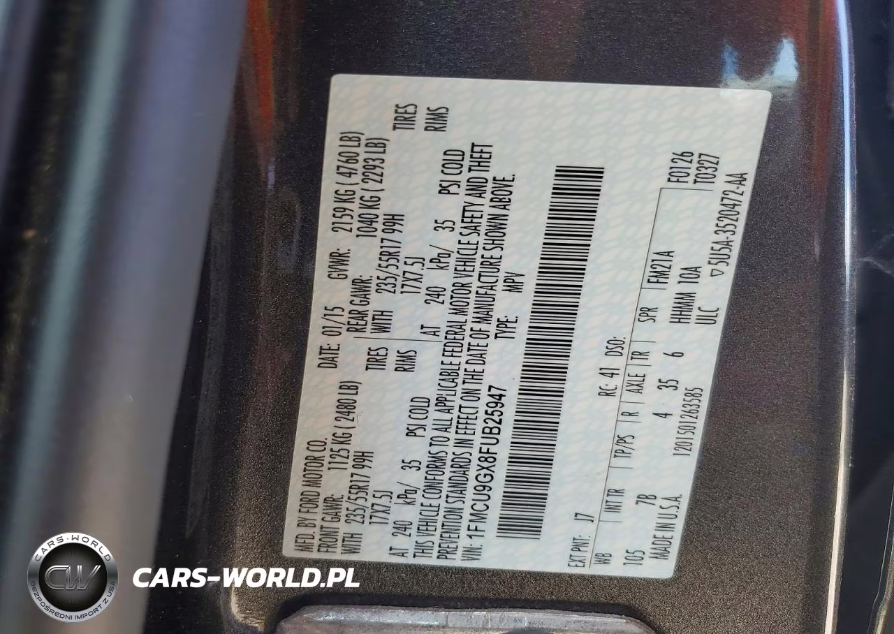 2015 Ford Escape Se VIN:1FMCU9GX8FUB25947 - 13