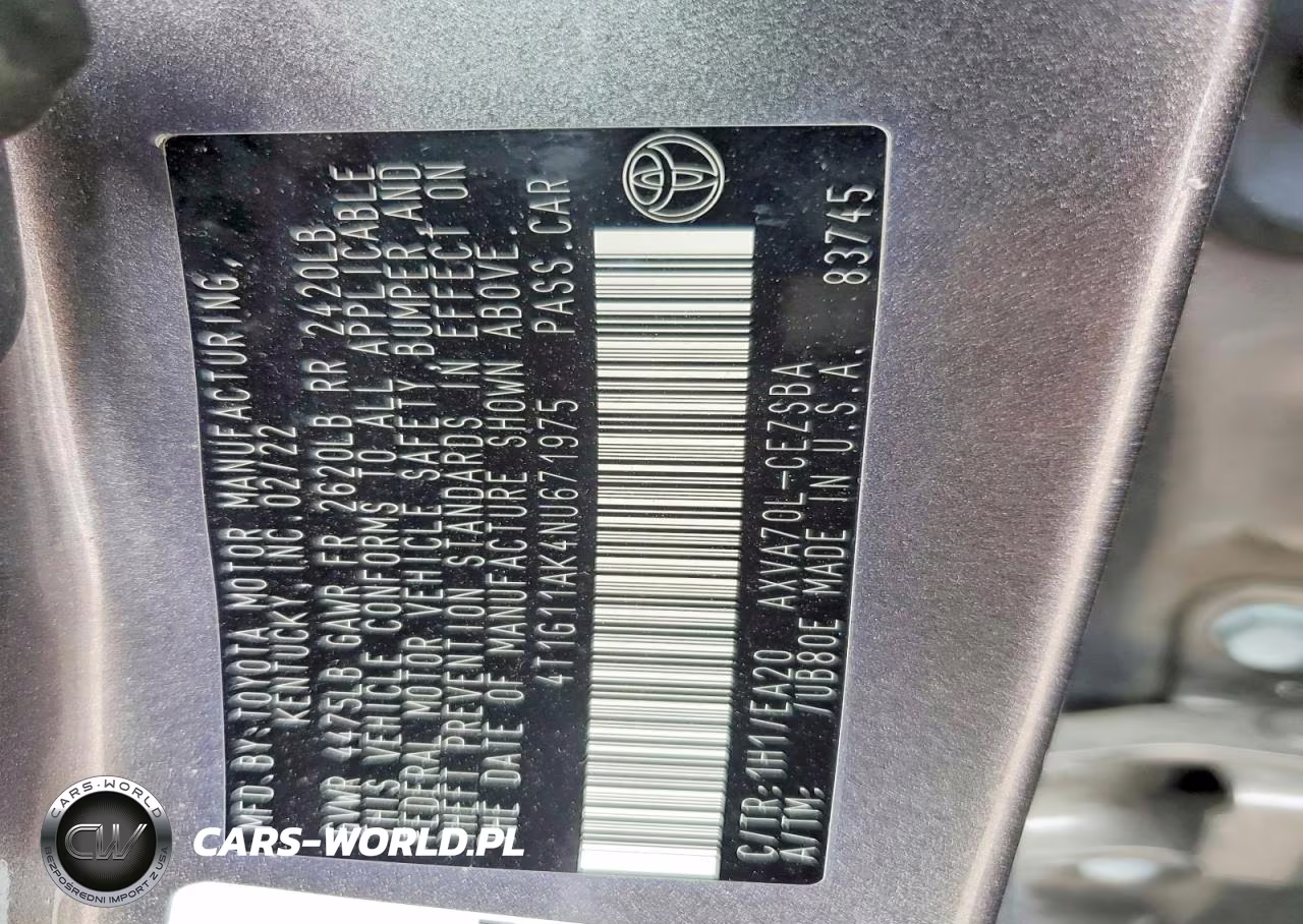 2022 Toyota Camry Se VIN:4T1G11AK4NU671975 - 12