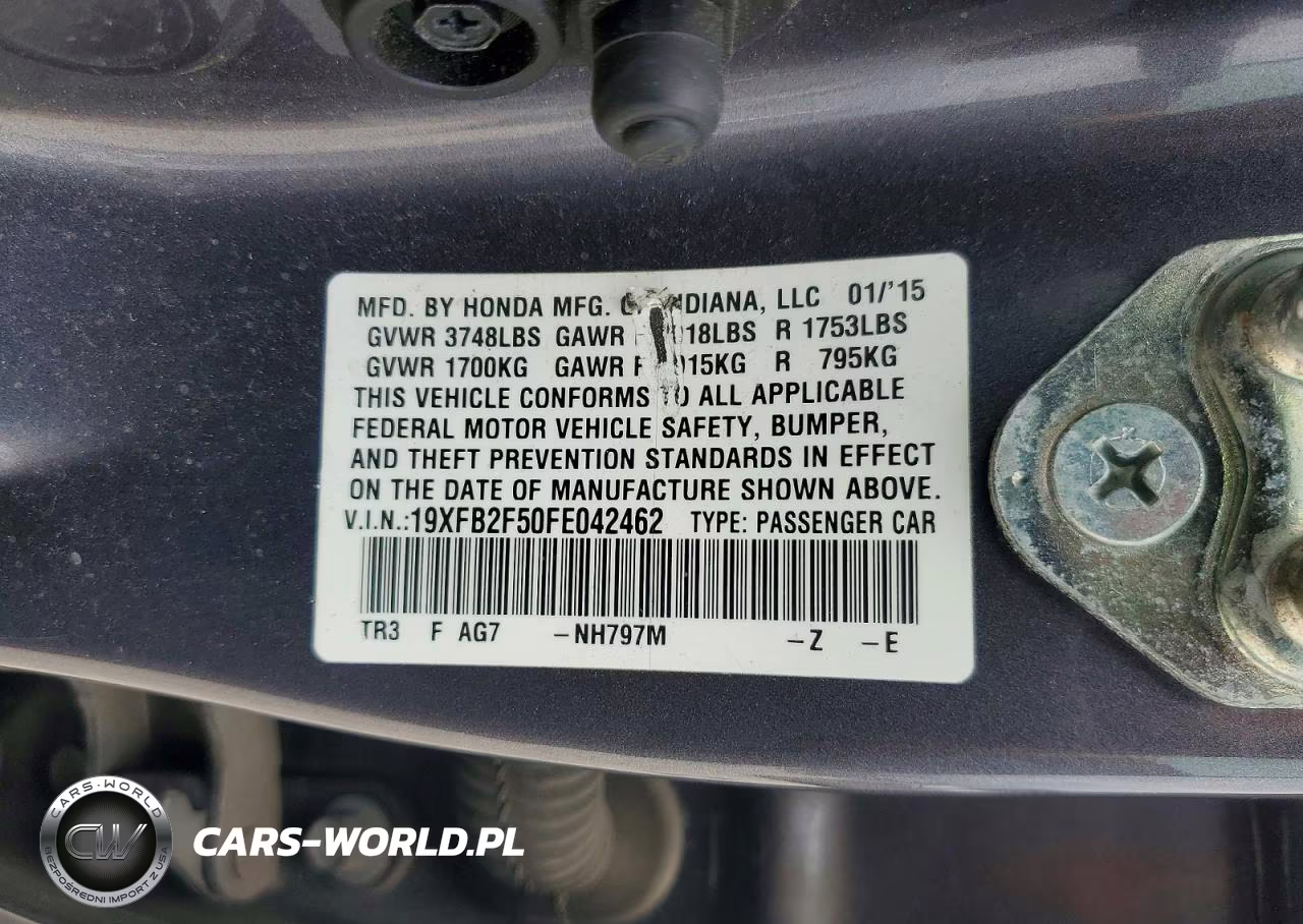 2015 Honda Civic Lx VIN:19XFB2F50FE042462 - 12
