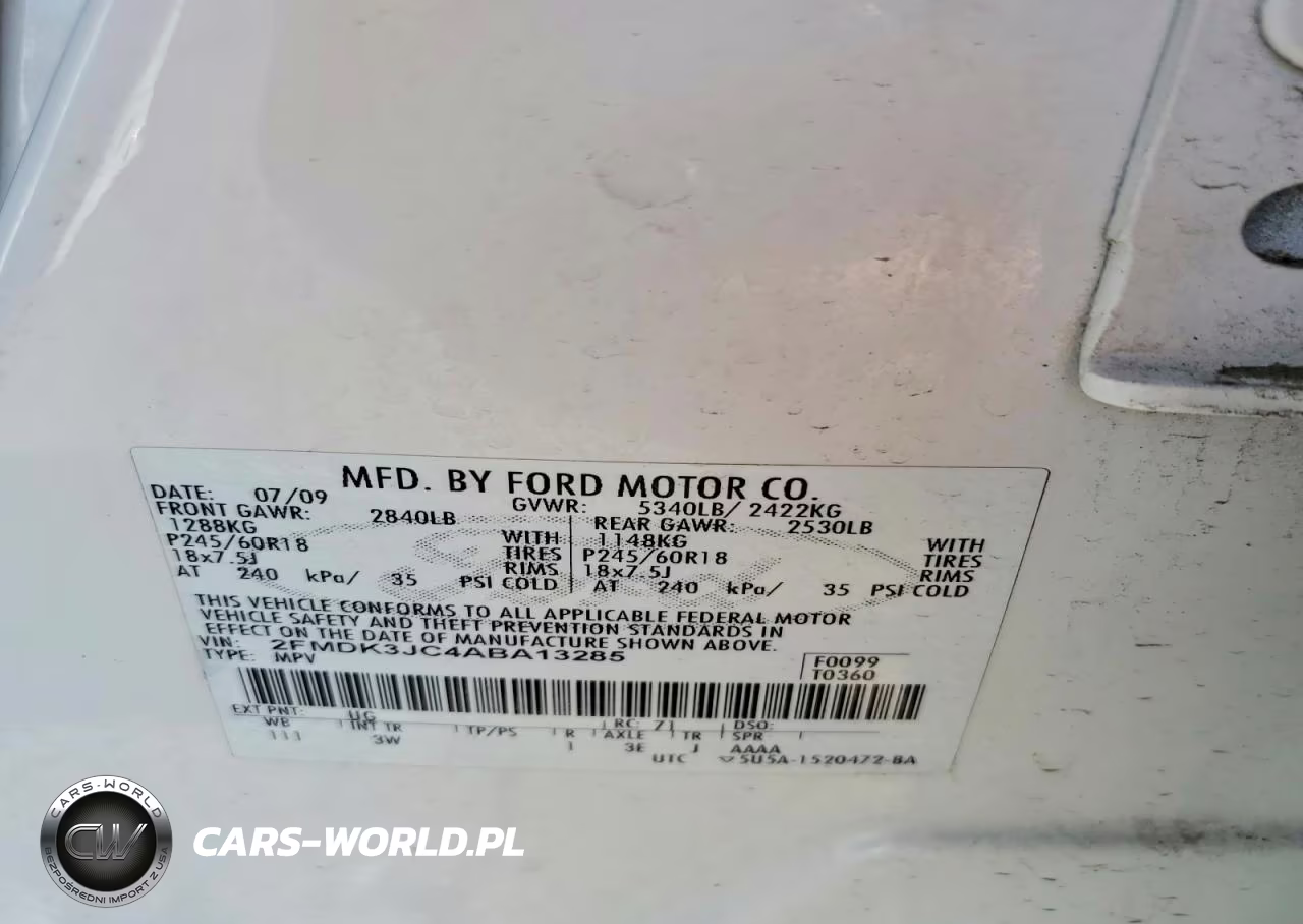 2010 Ford Edge Sel VIN:2FMDK3JC4ABA13285 - 13