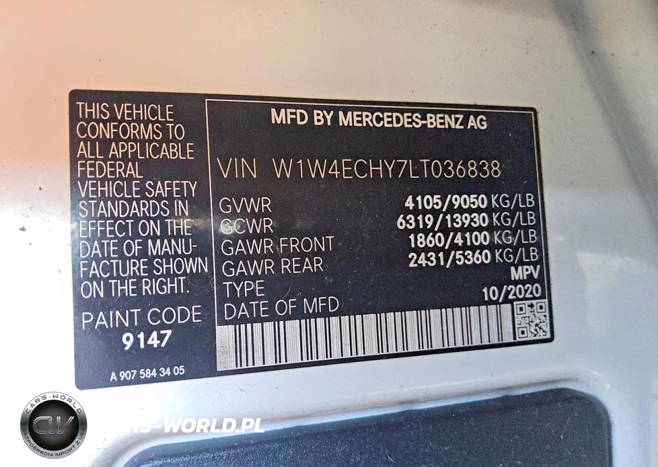 2020 Mercedes-Benz Sprinter 2500 VIN:W1W4ECHY7LT036838 - 13