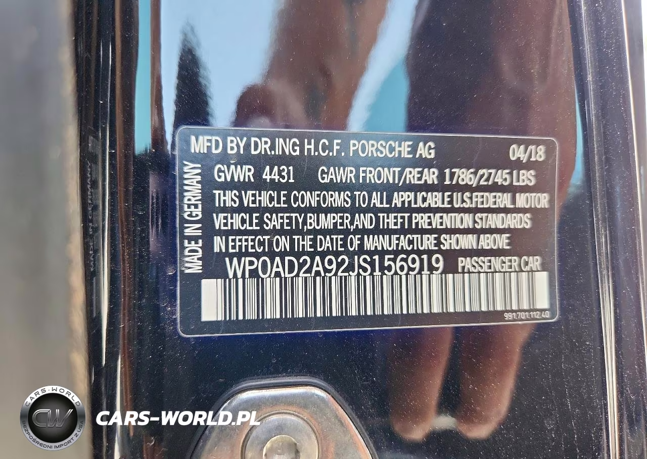 2018 Porsche 911 Turbo VIN:WP0AD2A92JS156919 - 13
