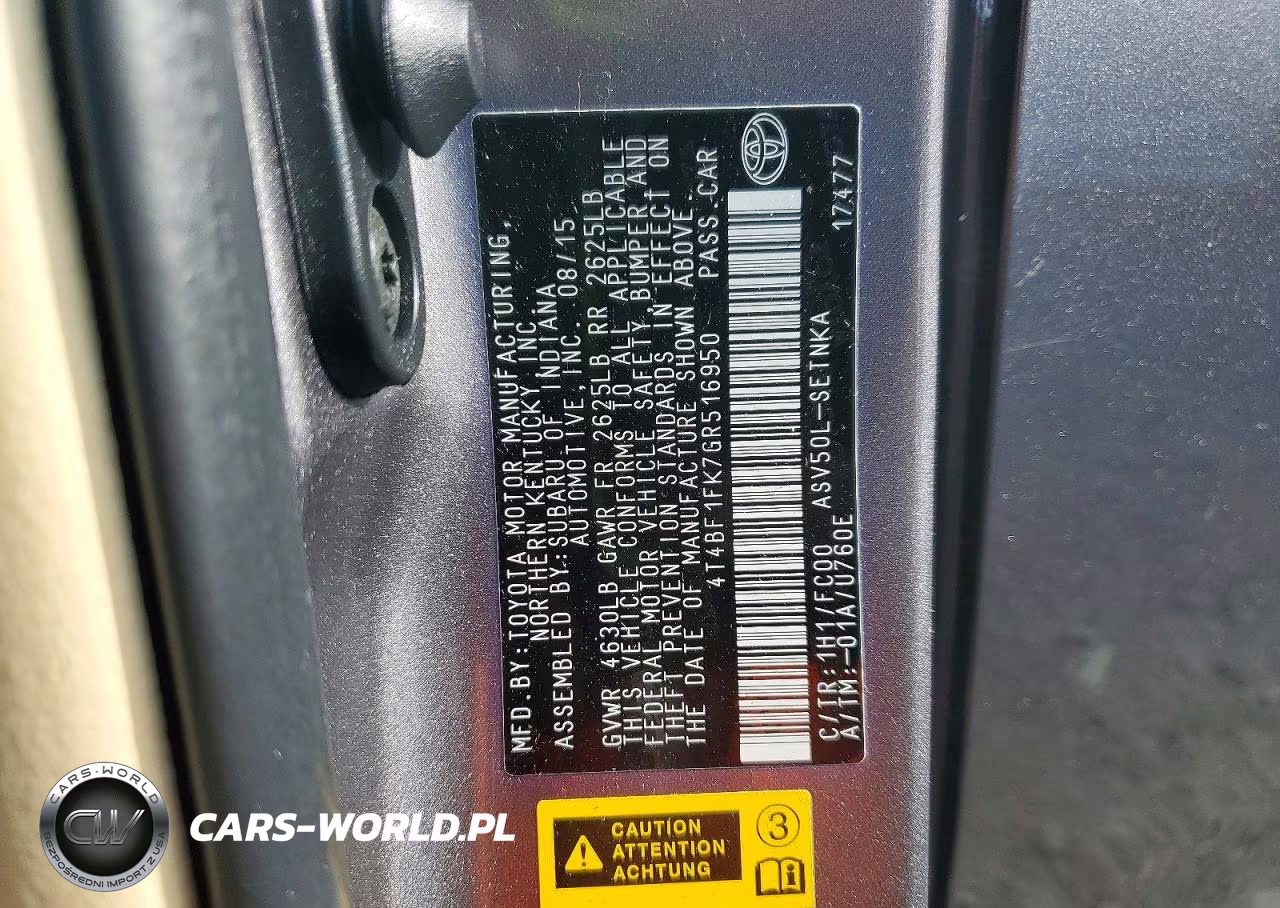 2016 Toyota Camry Le VIN:4T4BF1FK7GR516950 - 12