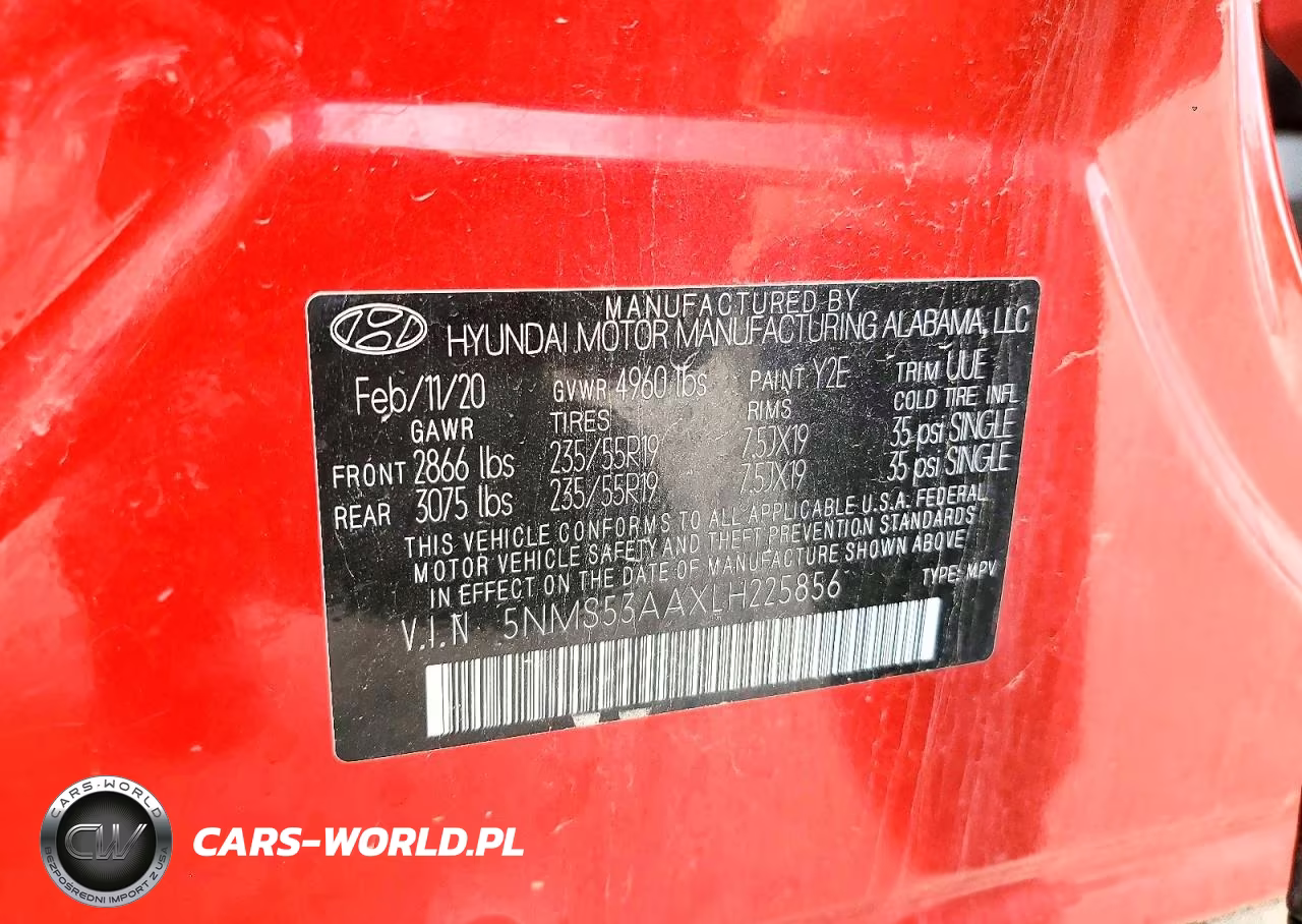 2020 Hyundai Santa Fe Limited 2.0T VIN:5NMS53AAXLH225856 - 13