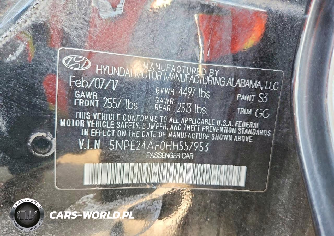 2017 Hyundai Sonata Se VIN:5NPE24AF0HH557953 - 12