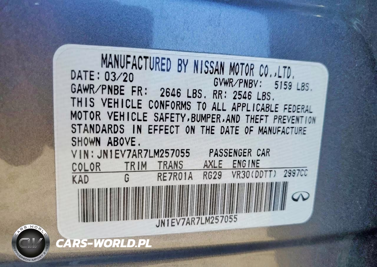 2020 Infiniti Q50 3.0T Luxe VIN:JN1EV7AR7LM257055 - 12