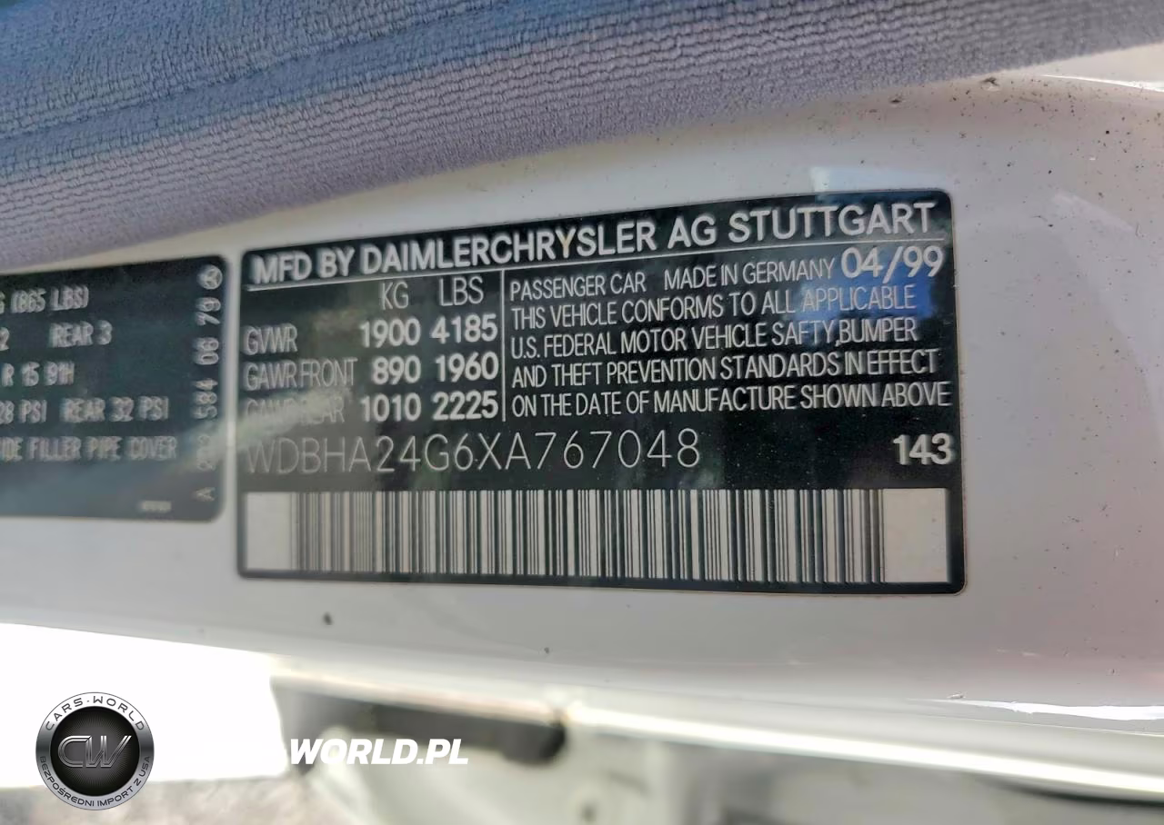 1999 Mercedes-Benz C 230 VIN:WDBHA24G6XA767048 - 12