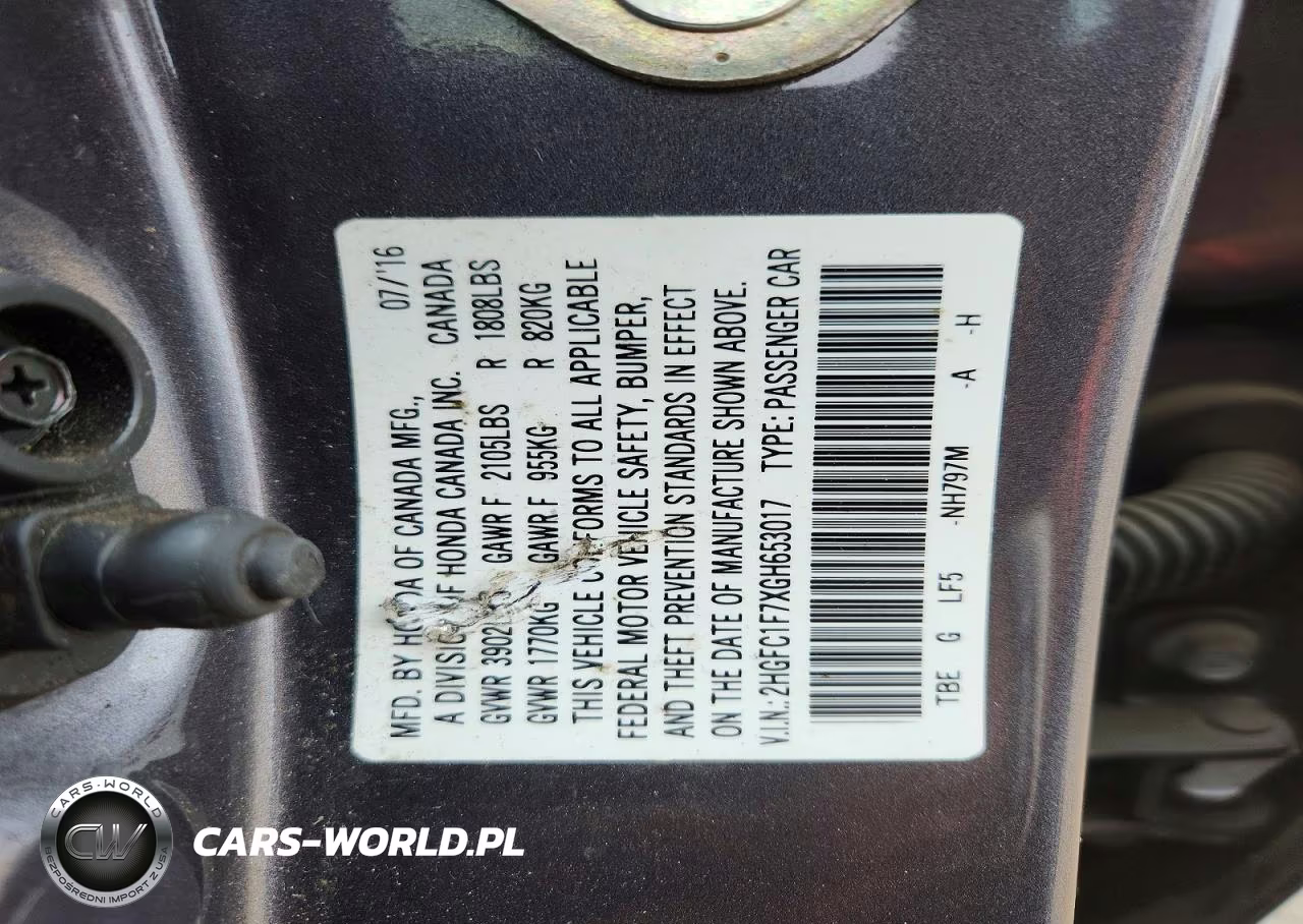 2016 Honda Civic Exl VIN:2HGFC1F7XGH653017 - 12
