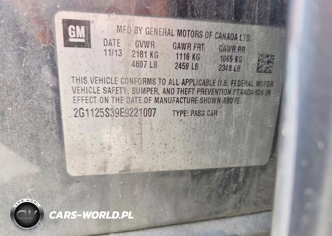 2014 Chevrolet Impala Lt VIN:2G1125S39E9221007 - 12