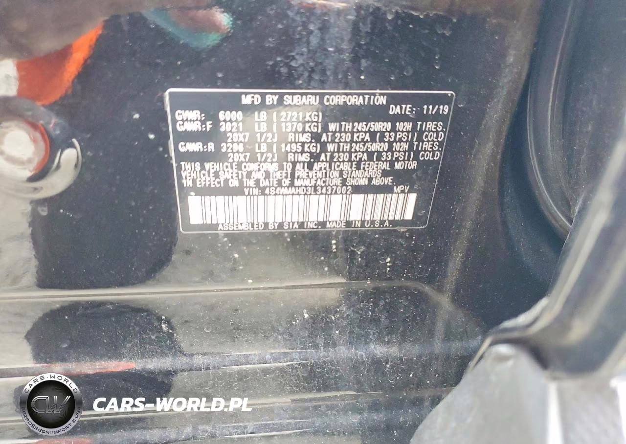 2020 Subaru Ascent Premium VIN:4S4WMAHD3L3437002 - 13