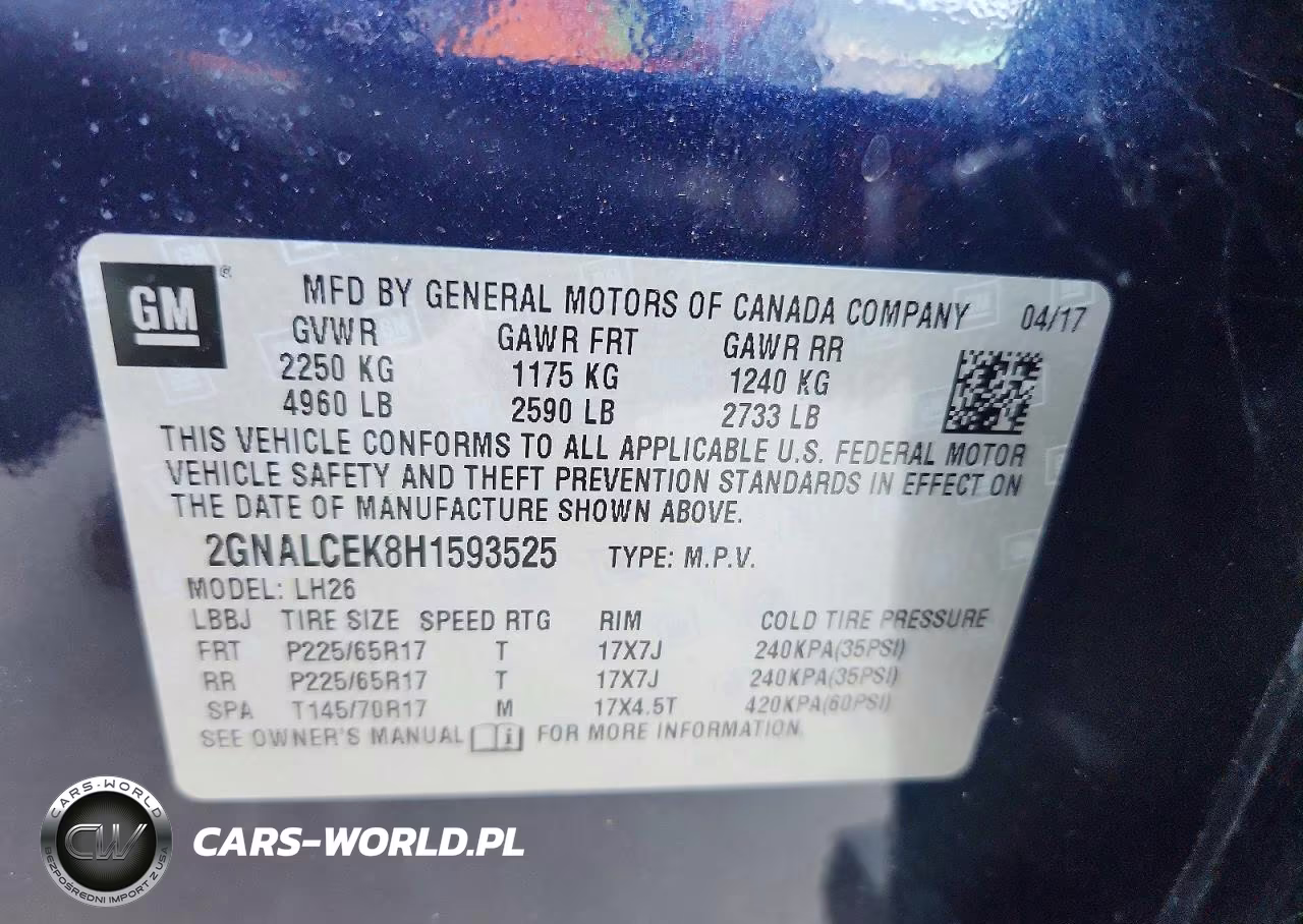 2017 Chevrolet Equinox Lt VIN:2GNALCEK8H1593525 - 13