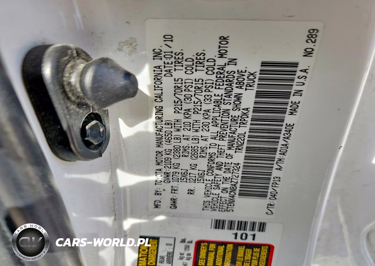 2010 Toyota Tacoma Base VIN:5TENX4CN8AZ727324 - 12