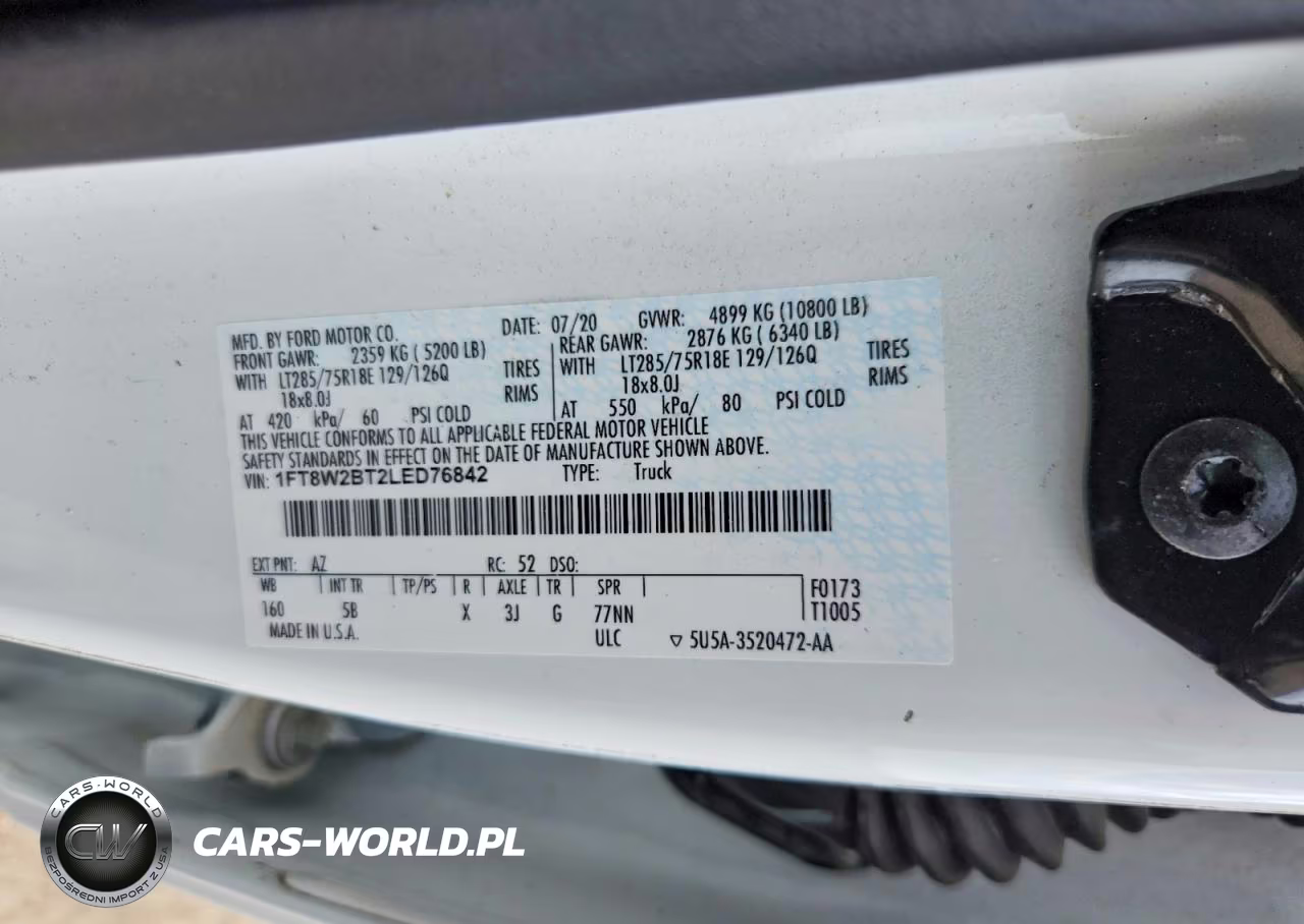2020 Ford F250 Super Duty VIN:1FT8W2BT2LED76842 - 12