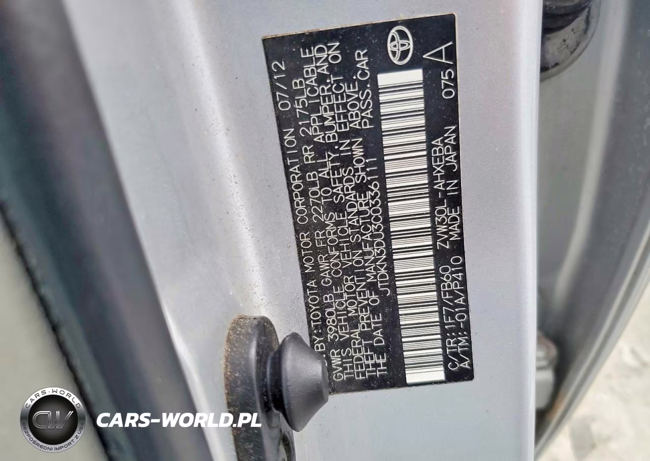 2012 Toyota Prius Two VIN:JTDKN3DU3C0336111 - 12