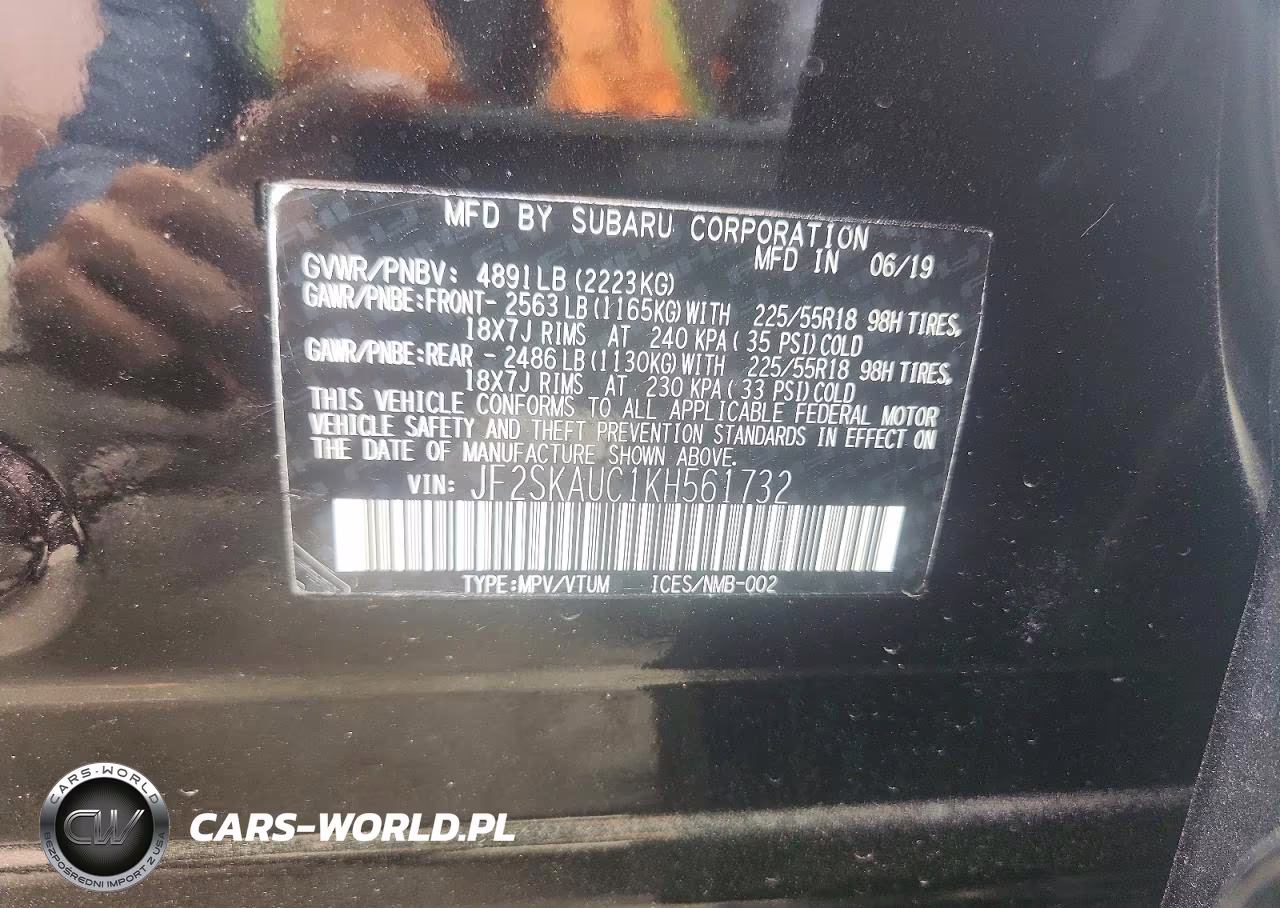 2019 Subaru Forester Limited VIN:JF2SKAUC1KH561732 - 12