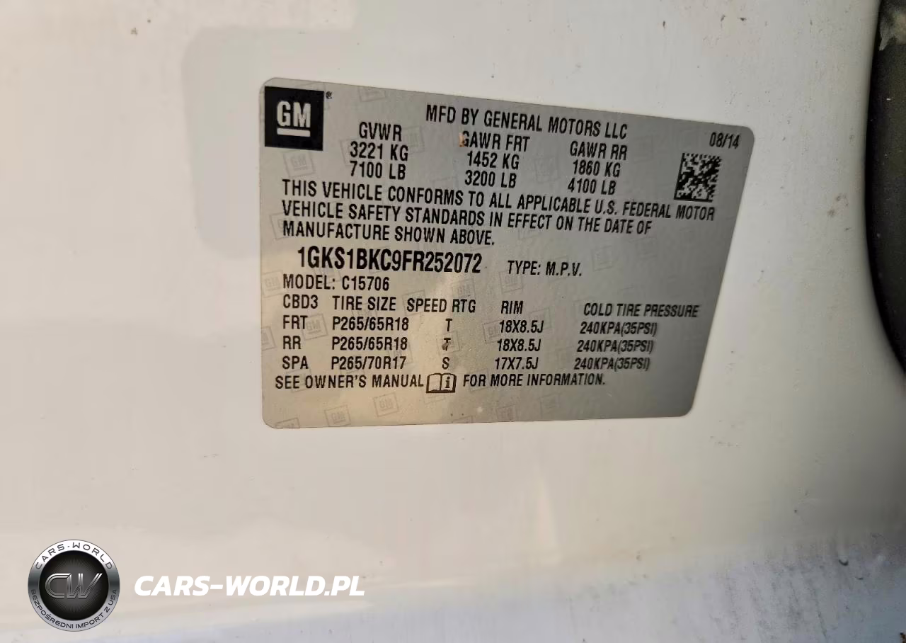 2015 GMC Yukon Slt VIN:1GKS1BKC9FR252072 - 13