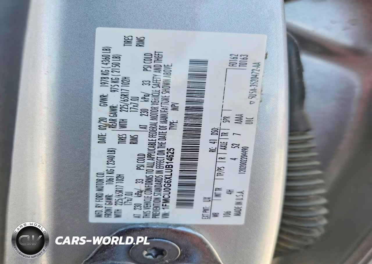 2020 Ford Escape Se VIN:1FMCU0G6XLUB14625 - 12
