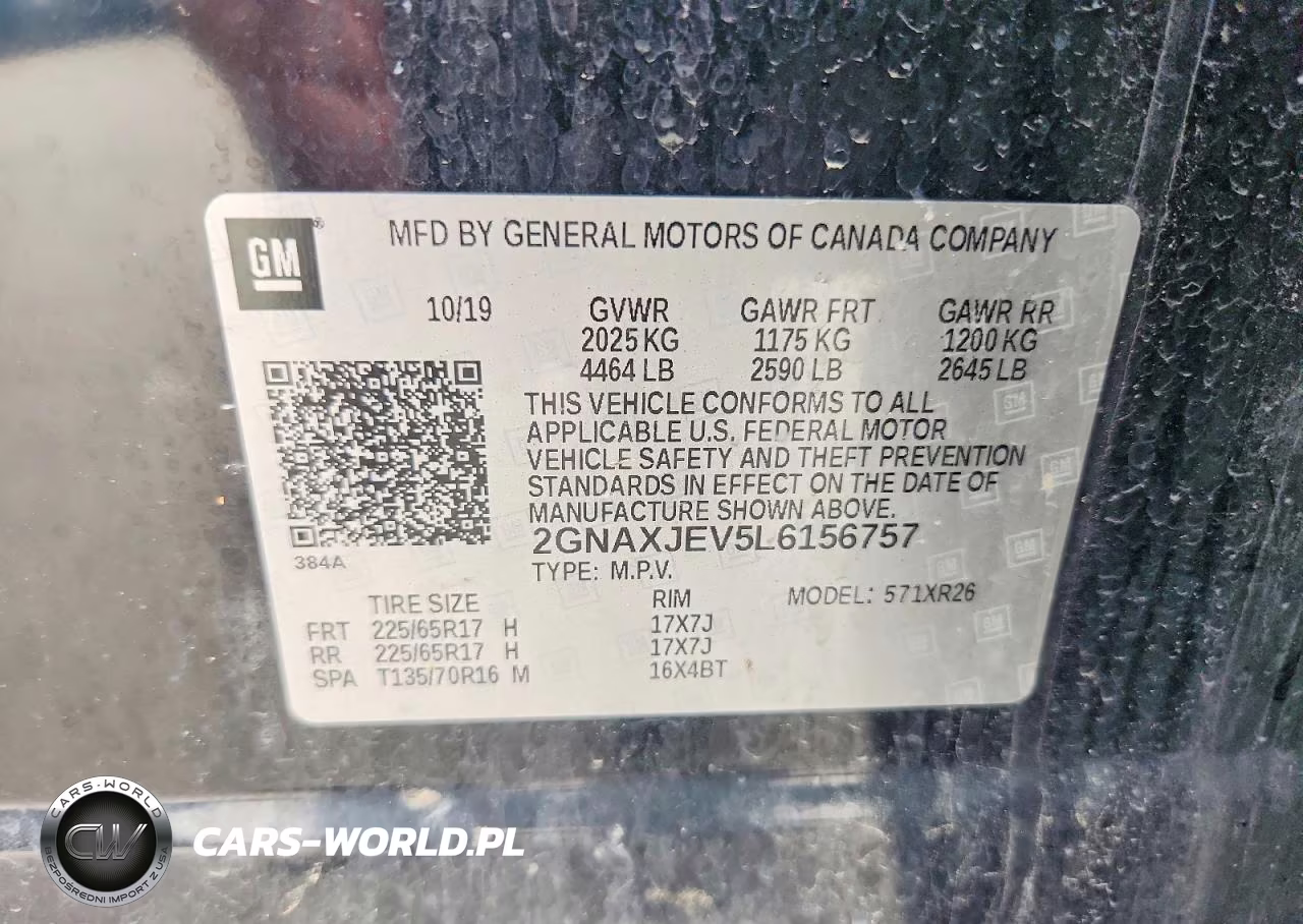 2020 Chevrolet Equinox Lt VIN:2GNAXJEV5L6156757 - 13