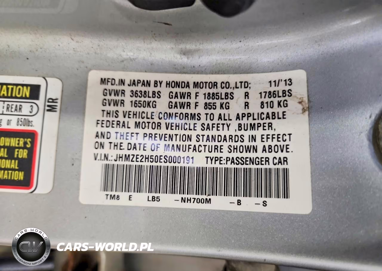 2014 Honda Insight Lx VIN:JHMZE2H50ES000191 - 13