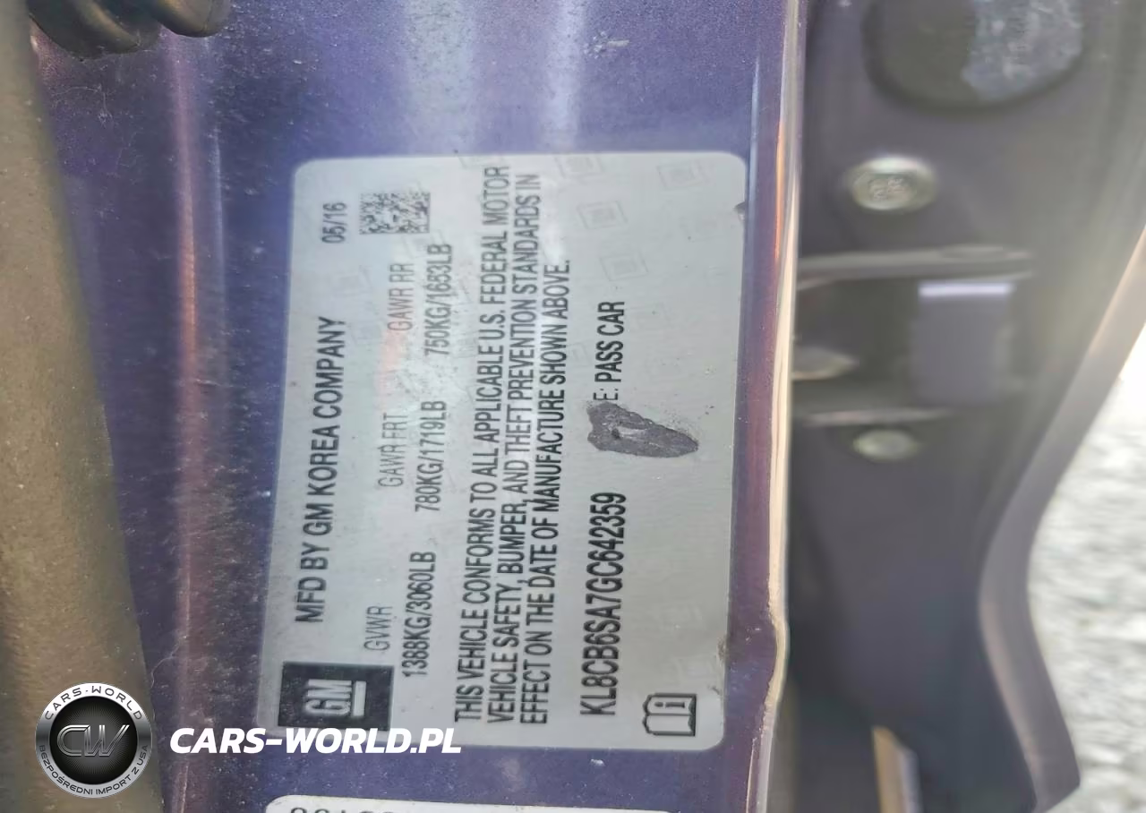 2016 Chevrolet Spark Ls VIN:KL8CB6SA7GC642359 - 14