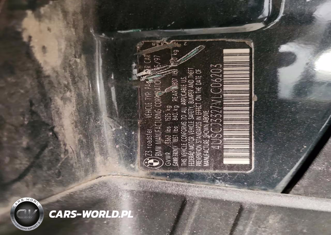 1997 BMW Z3 2.8 VIN:4USCJ3327VLC06203 - 13
