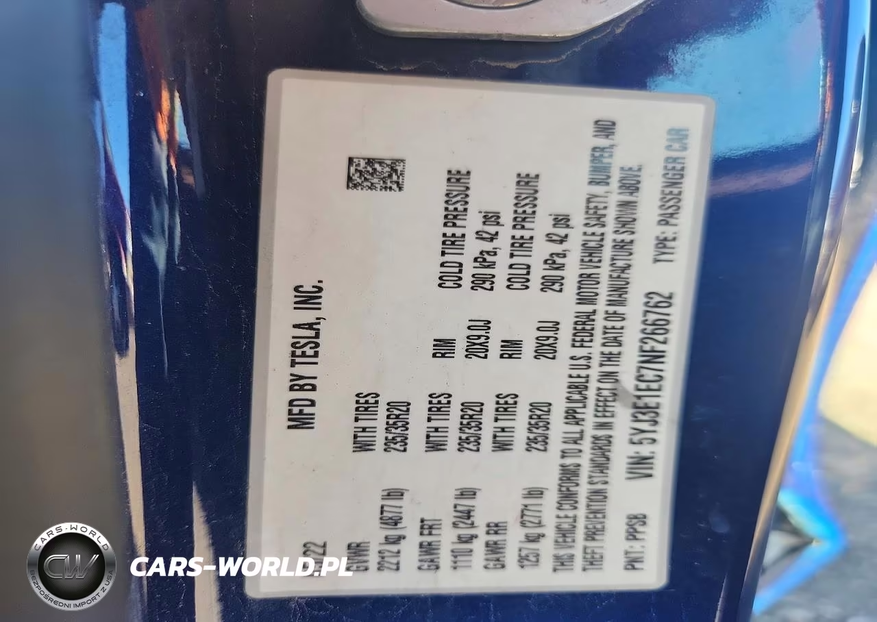 2022 Tesla Model 3 VIN:5YJ3E1EC7NF266762 - 12