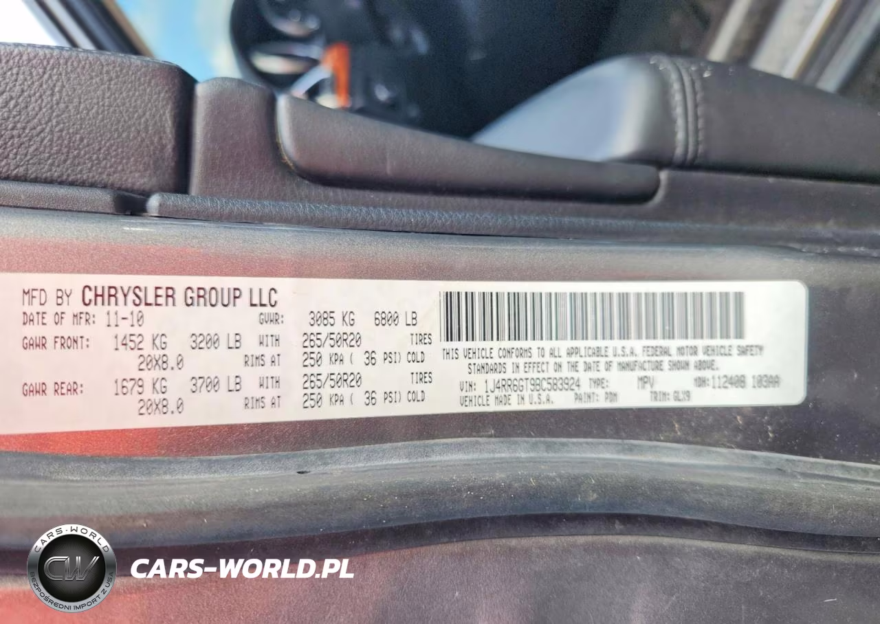 2011 Jeep Grand Cherokee Overland VIN:1J4RR6GT9BC583924 - 13