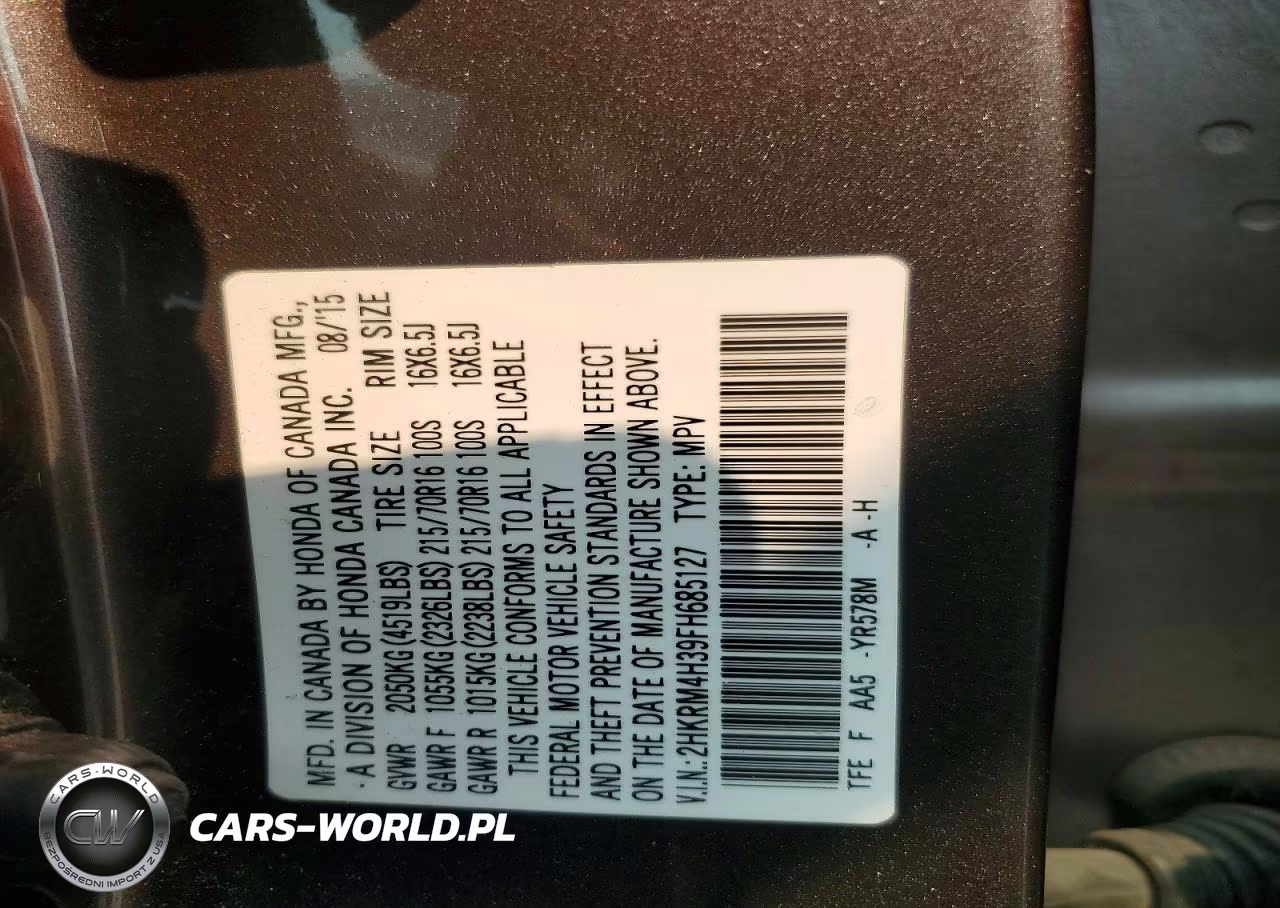 2015 Honda Cr-V Lx VIN:2HKRM4H39FH685127 - 13