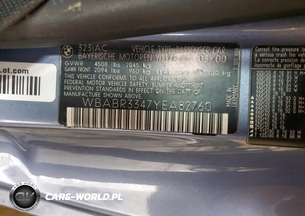 2000 BMW 323 Ci VIN:WBABR3347YEA82760 - 12