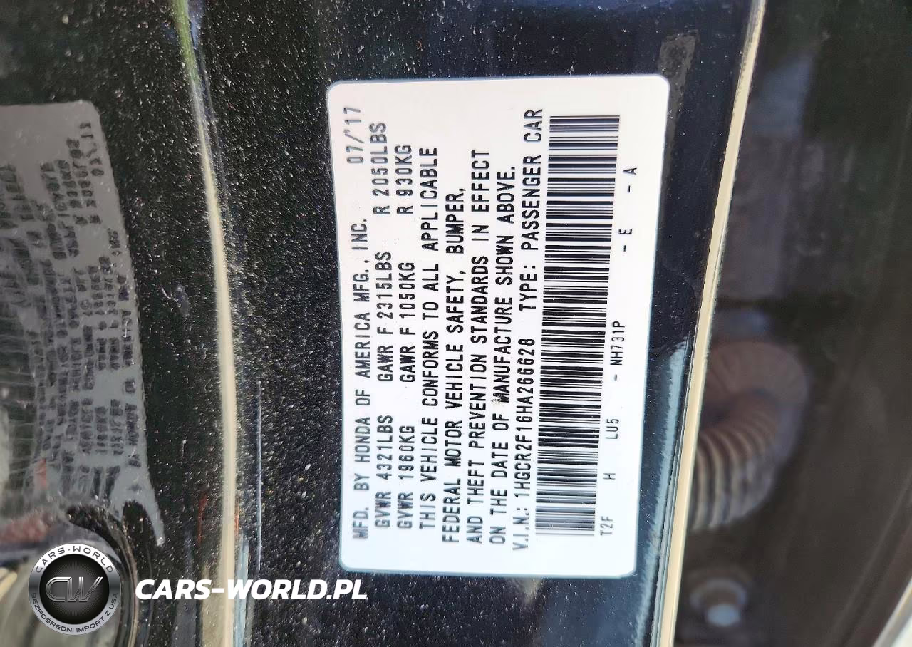 2017 Honda Accord Sport Special Edition VIN:1HGCR2F16HA266628 - 12