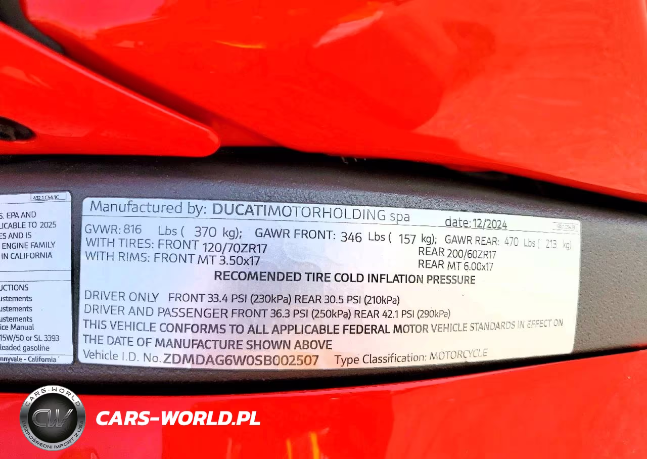 2025 Ducati Panigale V4 VIN:ZDMDAG6W0SB002507 - 9