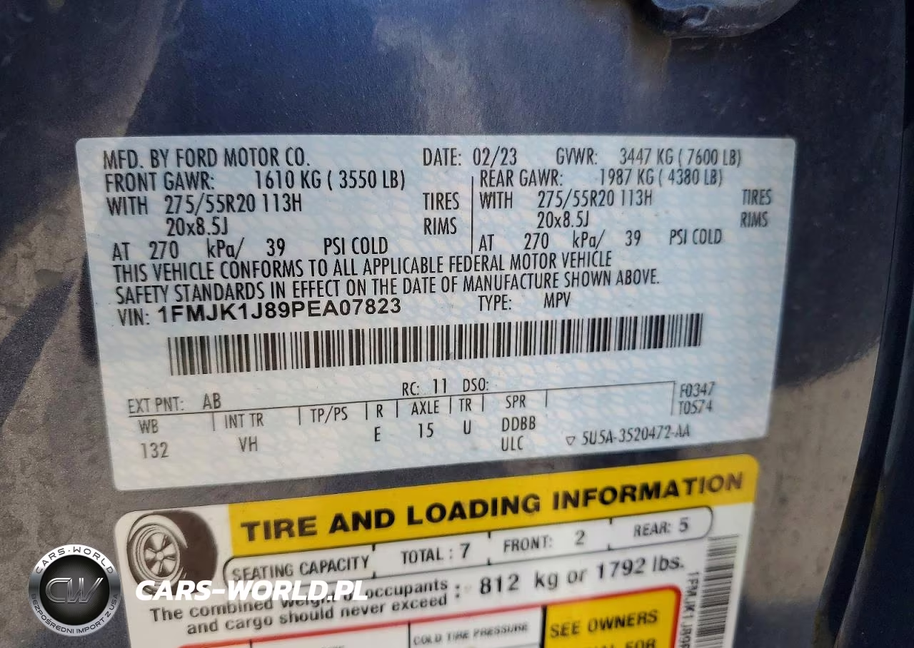 2023 Ford Expedition Max Xlt VIN:1FMJK1J89PEA07823 - 14