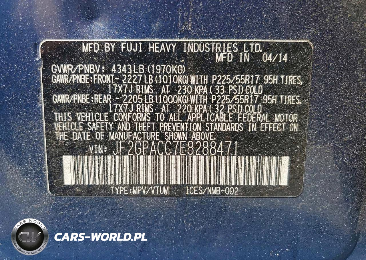 2014 Subaru Xv Crosstrek 2.0 Premium VIN:JF2GPACC7E8288471 - 12