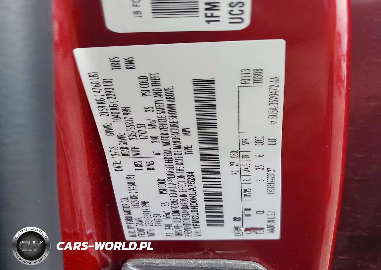 2019 Ford Escape Sel VIN:1FMCU9HD0KUA75284 - 14