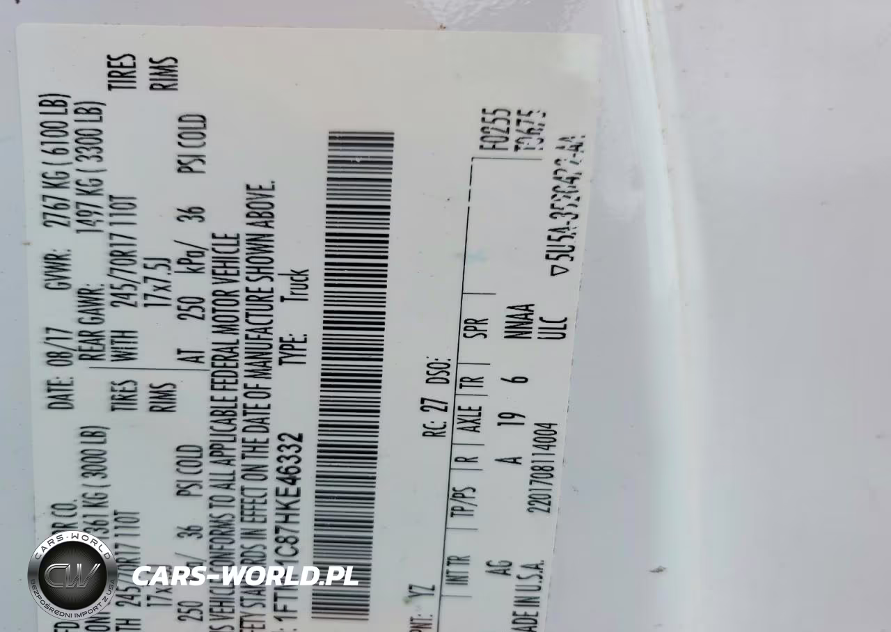 2017 Ford F150 VIN:1FTMF1C87HKE46332 - 12