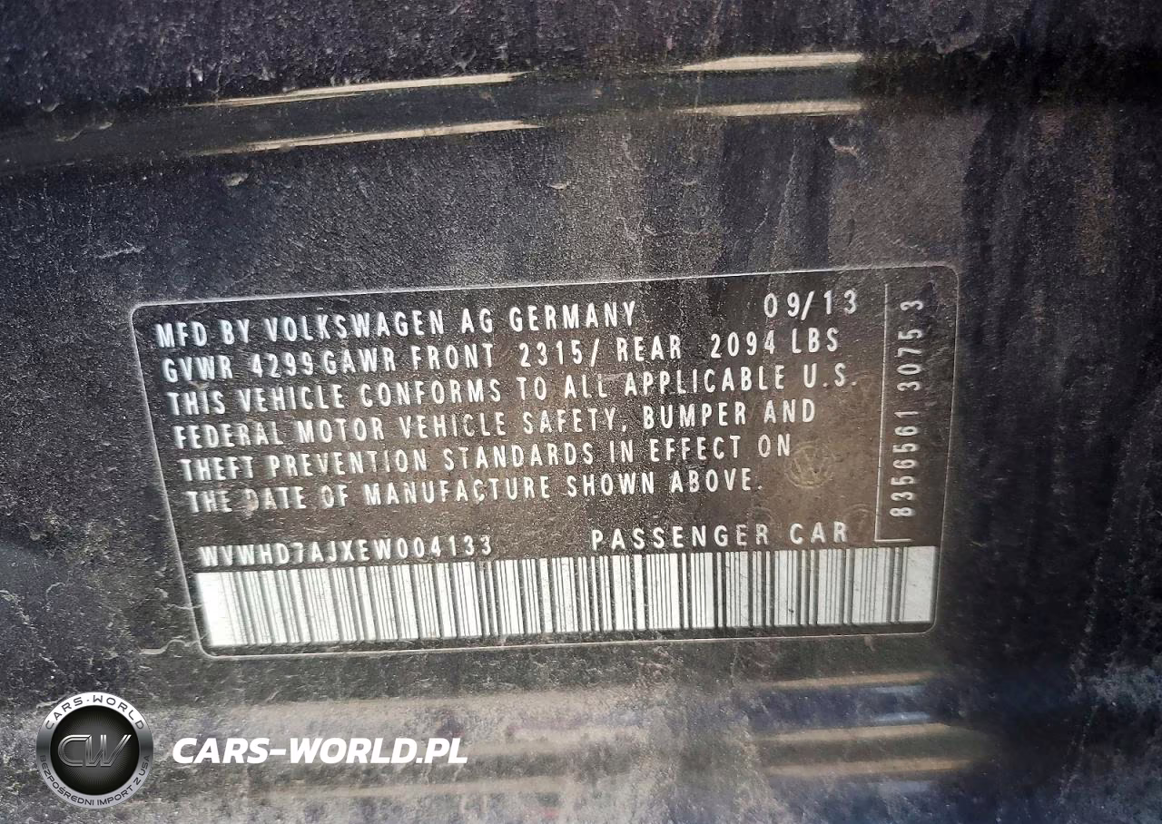 2014 Volkswagen Gti VIN:WVWHD7AJXEW004133 - 12