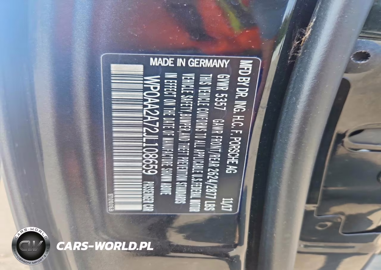 2018 Porsche Panamera 4 VIN:WP0AA2A72JL108659 - 12